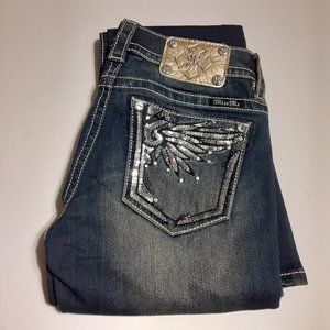 Miss Me Women's Embellished Sequined Signature Boot Jeans 28 JP9022B
